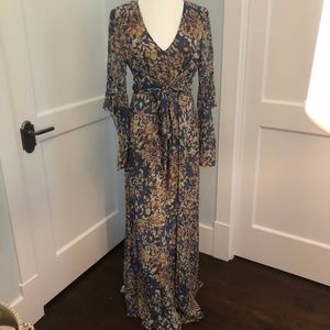 BCBG Beverle Floral Print Silk Gown